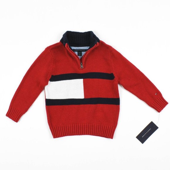 Tommy Hilfiger Boys Cotton Flag 14-Zip Sweater - Picture 2 of 5
